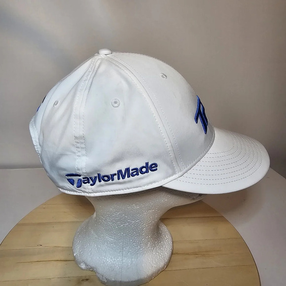 Taylormade TP5 Golf Snap Back Hat Cap White Blue One Size Fits All Embroidered h - Picture 2 of 7